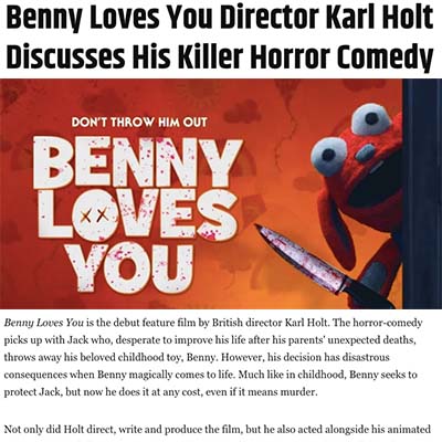 Benny Loves You Director Karl Holt Discusses His Killer Horror Comedy